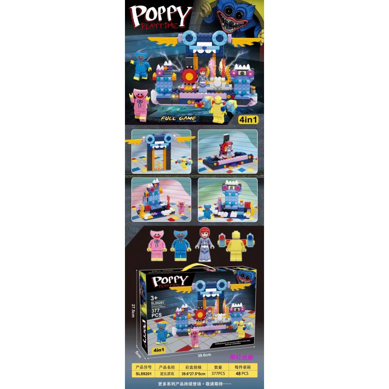 SL89200 89200 SL89201 89201 non  THỜI GIAN CHƠI CỦA POPPY 4 LOẠI bộ đồ chơi xếp lắp ráp ghép mô hình Movie & Game POPPY PLAYTIME Phim Và Trò Chơi 377 khối