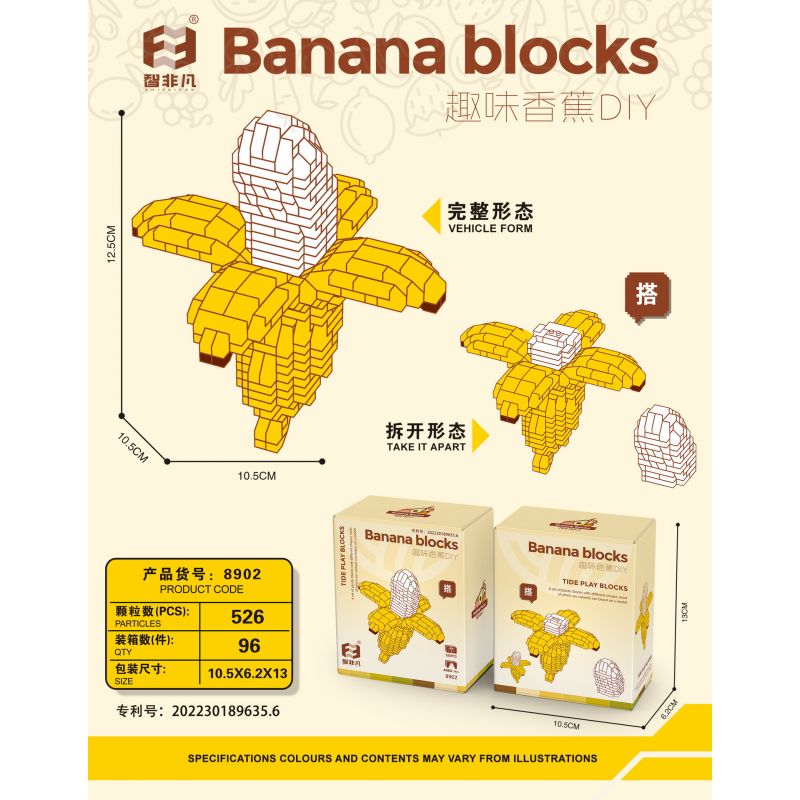 EXTRAORDINARY WISDOM 8902 non  TỰ LÀM CHUỐI VUI NHỘN bộ đồ chơi xếp lắp ráp ghép mô hình Creator Sáng Tạo 526 khối