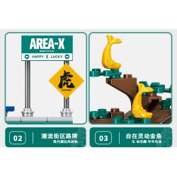 X AREA-X AX005 non  THÔNG XANH VÀ CÁ bộ đồ chơi xếp lắp ráp ghép mô hình Creator Sáng Tạo