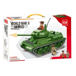 MINGDI 9035 non  XE TĂNG HẠNG TRUNG T-34 85 bộ đồ chơi xếp lắp ráp ghép mô hình World War Ii T-34/85 MEDIUM TANK Chiến Tranh Thế Giới Thứ 2 510 khối