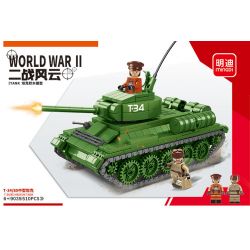 MINGDI 9035 non  XE TĂNG HẠNG TRUNG T-34 85 bộ đồ chơi xếp lắp ráp ghép mô hình World War Ii T-34/85 MEDIUM TANK Chiến Tranh Thế Giới Thứ 2 510 khối