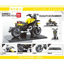 LEIBAO 8112 non  MÔ TÔ DUCATI SCRAMBLER bộ đồ chơi xếp lắp ráp ghép mô hình Racers Đua Tốc Độ 305 khối