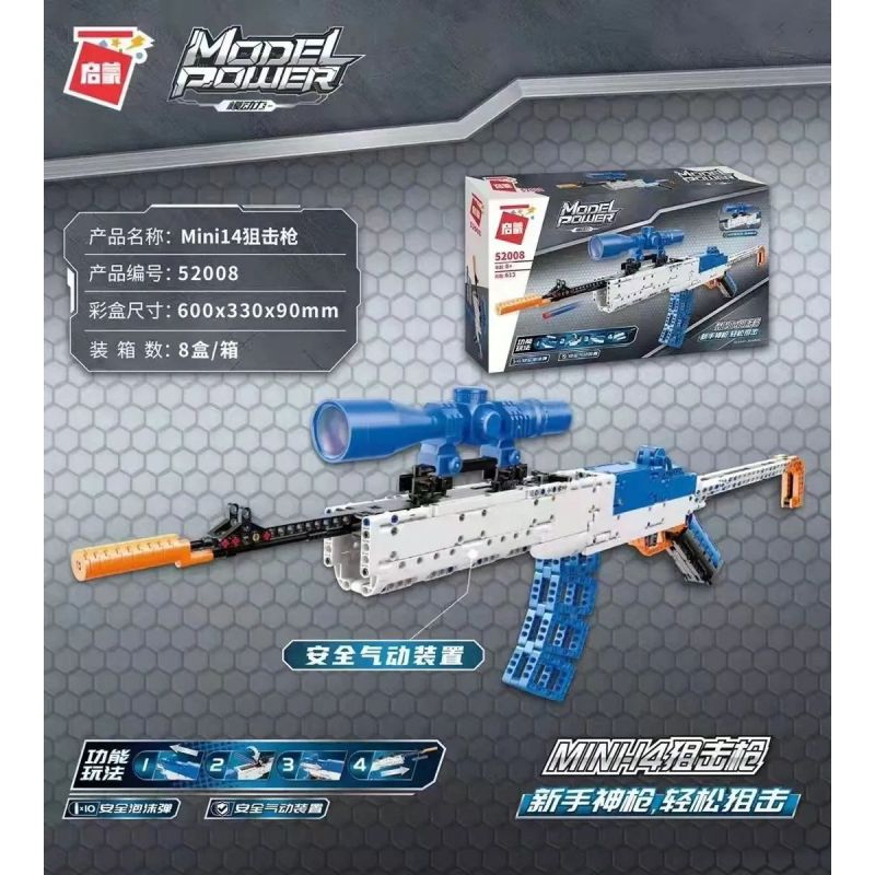 Enlighten 52008 Qman 52008 non  SÚNG TRƯỜNG BẮN TỈA MINI14 bộ đồ chơi xếp lắp ráp ghép mô hình  MODEL POWER Kỹ Thuật Công Nghệ Cao Mô Hình Phương Tiện 613 khối