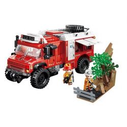 Enlighten 12023 Qman 12023 non  CỨU HỘ KHẨN CẤP XE ĐỊA HÌNH bộ đồ chơi xếp lắp ráp ghép mô hình Minecity Thành Phố Mỏ 656 khối