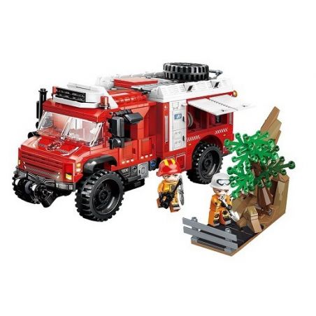 Enlighten 12023 Qman 12023 non  CỨU HỘ KHẨN CẤP XE ĐỊA HÌNH bộ đồ chơi xếp lắp ráp ghép mô hình Minecity Thành Phố Mỏ 656 khối