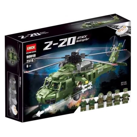 LWCK 90048 non  TRỰC THĂNG CHIẾN THUẬT CHUNG Z-20 bộ đồ chơi xếp lắp ráp ghép mô hình Z-20 ATTACK HELICOPTER 2316 khối