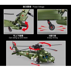 LWCK 90048 non  TRỰC THĂNG CHIẾN THUẬT CHUNG Z-20 bộ đồ chơi xếp lắp ráp ghép mô hình Z-20 ATTACK HELICOPTER 2316 khối