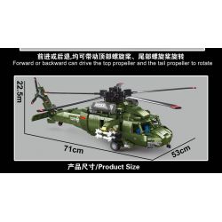 LWCK 90048 non  TRỰC THĂNG CHIẾN THUẬT CHUNG Z-20 bộ đồ chơi xếp lắp ráp ghép mô hình Z-20 ATTACK HELICOPTER 2316 khối