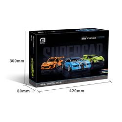 BRICK ELEMENT 19015 non  BÁCH LÝ HỒNG NGHĨA bộ đồ chơi xếp lắp ráp ghép mô hình SUPERCAR BIG THREE 1111 khối