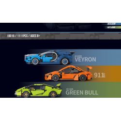 BRICK ELEMENT 19015 non  BÁCH LÝ HỒNG NGHĨA bộ đồ chơi xếp lắp ráp ghép mô hình SUPERCAR BIG THREE 1111 khối