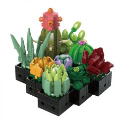 BRICK ELEMENT 19012 non  BÙI THẦN bộ đồ chơi xếp lắp ráp ghép mô hình PATTED PLANTS 393 khối