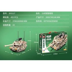SEMBO 203117 non  XE TĂNG HẠNG NHẸ KIỂU 15 bộ đồ chơi xếp lắp ráp ghép mô hình Military Army TYPE 15 LIGHT TANK Quân Sự Bộ Đội 455 khối