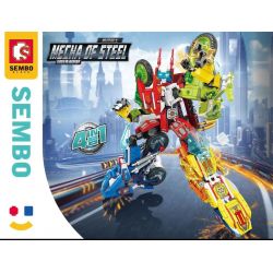 SEMBO 103321 103322 103323 103320 non  GIÁP THÉP KẾT HỢP GALE KNIGHT 4 bộ đồ chơi xếp lắp ráp ghép mô hình MECHA OF STEEL 669 khối
