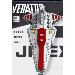 JIESTAR 67106 non  VENATO - TÀU TUẦN DƯƠNG TẤN CÔNG LỚP REPUBLIC bộ đồ chơi xếp lắp ráp ghép mô hình Star Wars VENATOR Chiến Tranh Giữa Các Vì Sao 960 khối