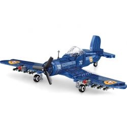 SEMBO 207104 non  MỸ F4U bộ đồ chơi xếp lắp ráp ghép mô hình Military Army SURVIVAL WARFARE Quân Sự Bộ Đội 440 khối