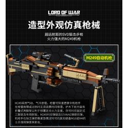 WOMA C0169 0169 non  SƠN NGỤY TRANG SÚNG MÁY TỰ ĐỘNG M249 TỔ HỢP bộ đồ chơi xếp lắp ráp ghép mô hình LORD OF WAR 718 khối