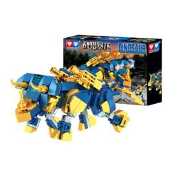 WISE BLOCK HA389704-A 389704-A non  TRICERATOPS XUNG bộ đồ chơi xếp lắp ráp ghép mô hình DINOSAUR 168 khối