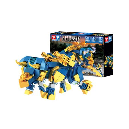 WISE BLOCK HA389704-A 389704-A non  TRICERATOPS XUNG bộ đồ chơi xếp lắp ráp ghép mô hình DINOSAUR 168 khối