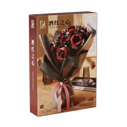 QIZHILE 92009 non  BÓ HOA THƠM TRÁI TIM RƯỢU VANG ĐỎ bộ đồ chơi xếp lắp ráp ghép mô hình Creator WINE RED HEART Sáng Tạo