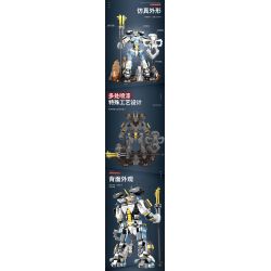 JUHANG TECHNOLOGY 670 non  CHIẾN BINH TITAN MECH bộ đồ chơi xếp lắp ráp ghép mô hình SAMURAI MECHA 1588 khối