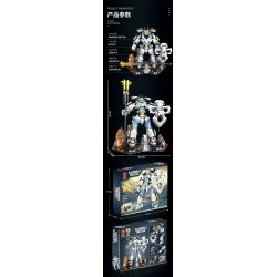 JUHANG TECHNOLOGY 670 non  CHIẾN BINH TITAN MECH bộ đồ chơi xếp lắp ráp ghép mô hình SAMURAI MECHA 1588 khối