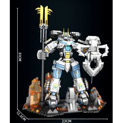JUHANG TECHNOLOGY 670 non  CHIẾN BINH TITAN MECH bộ đồ chơi xếp lắp ráp ghép mô hình SAMURAI MECHA 1588 khối