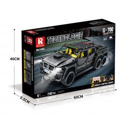 REOBRIX 11001 non  BRABUS G700 6X6 bộ đồ chơi xếp lắp ráp ghép mô hình  G-700（6X6 OFF ROAD） Kỹ Thuật Công Nghệ Cao Mô Hình Phương Tiện 2162 khối