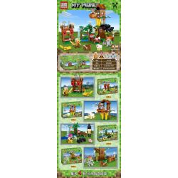 PRCK 63128 non  SENTRY KIỂM TRA 4 PHONG CÁCH bộ đồ chơi xếp lắp ráp ghép mô hình Minecraft MY WORLD Game Xây Dựng 495 khối