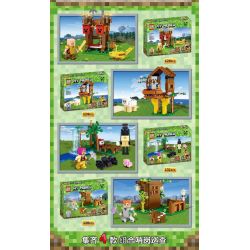 PRCK 63128 non  SENTRY KIỂM TRA 4 PHONG CÁCH bộ đồ chơi xếp lắp ráp ghép mô hình Minecraft MY WORLD Game Xây Dựng 495 khối
