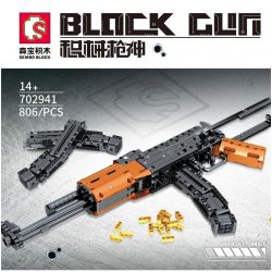 SEMBO 702941 non  SÚNG TIỂU LIÊN KIỂU 56 bộ đồ chơi xếp lắp ráp ghép mô hình BLOCK GUN 806 khối