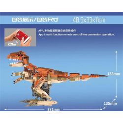 SEMBO 205035 non  LẬP TRÌNH TỪ XA TYRANNOSAURUS REX bộ đồ chơi xếp lắp ráp ghép mô hình  DINOSAUR Kỹ Thuật Công Nghệ Cao Mô Hình Phương Tiện 1036 khối