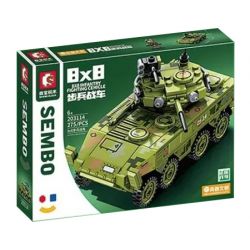 SEMBO 203114 non  XE CHIẾN ĐẤU BỘ BINH 8X8 bộ đồ chơi xếp lắp ráp ghép mô hình Military Army 8X8 INFANTRY FIGHTING CEHICLE Quân Sự Bộ Đội 275 khối