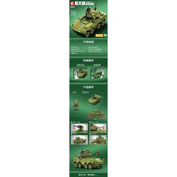 SEMBO 203114 non  XE CHIẾN ĐẤU BỘ BINH 8X8 bộ đồ chơi xếp lắp ráp ghép mô hình Military Army 8X8 INFANTRY FIGHTING CEHICLE Quân Sự Bộ Đội 275 khối