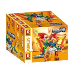 SEMBO 103292 103293 103294 103295 non  MÔ HÌNH IRON MECHA FLAME GOD OF WAR 4 bộ đồ chơi xếp lắp ráp ghép mô hình MECHA OF STEEL 717 khối
