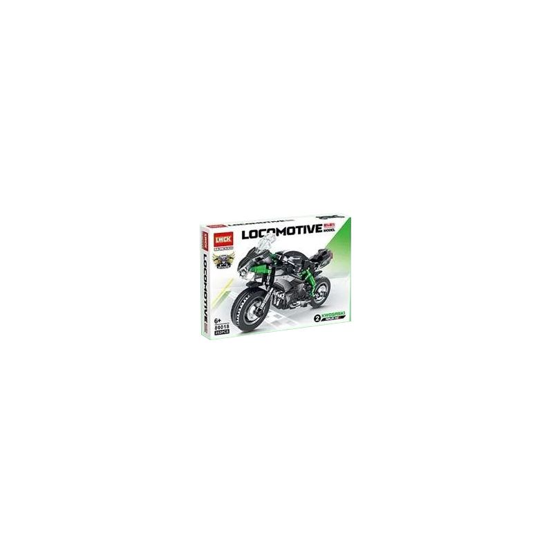 LWCK 80018-2 non  KAWASAKININJA H2X bộ đồ chơi xếp lắp ráp ghép mô hình Racers KAWASAKI NINJA H2X Đua Tốc Độ 252 khối