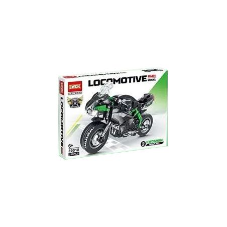 LWCK 80018-2 non  KAWASAKININJA H2X bộ đồ chơi xếp lắp ráp ghép mô hình Racers KAWASAKI NINJA H2X Đua Tốc Độ 252 khối