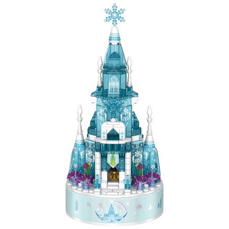 PanlosBrick 656016 Panlos Brick 656016 non  PHÁO ĐÀI TUYẾT bộ đồ chơi xếp lắp ráp ghép mô hình Frozen CREATIVE MUSIC BOX Nữ Hoàng Băng Giá 574 khối