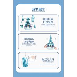 PanlosBrick 656016 Panlos Brick 656016 non  PHÁO ĐÀI TUYẾT bộ đồ chơi xếp lắp ráp ghép mô hình Frozen CREATIVE MUSIC BOX Nữ Hoàng Băng Giá 574 khối