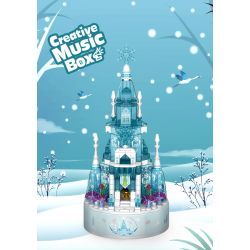 PanlosBrick 656016 Panlos Brick 656016 non  PHÁO ĐÀI TUYẾT bộ đồ chơi xếp lắp ráp ghép mô hình Frozen CREATIVE MUSIC BOX Nữ Hoàng Băng Giá 574 khối