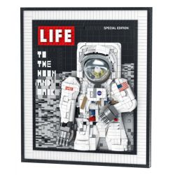 MorkModel 031005 Mork Model 031005 non  KHUNG ???NH PHI HÀNH GIA bộ đồ chơi xếp lắp ráp ghép mô hình Art TO THE MOON AND BACK 2188 khối