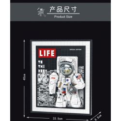 MorkModel 031005 Mork Model 031005 non  KHUNG ???NH PHI HÀNH GIA bộ đồ chơi xếp lắp ráp ghép mô hình Art TO THE MOON AND BACK 2188 khối