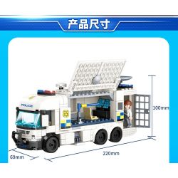 GUDI 10005 non  XE CHỈ HUY CƠ ĐỘNG bộ đồ chơi xếp lắp ráp ghép mô hình Police LIVIN'CITY MOBILE COMMAND CAR Cảnh Sát 427 khối