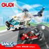 GUDI 10003 non  THIÊN BINH bộ đồ chơi xếp lắp ráp ghép mô hình Police LIVIN'CITY HELICOPTER ATTACK Cảnh Sát 319 khối