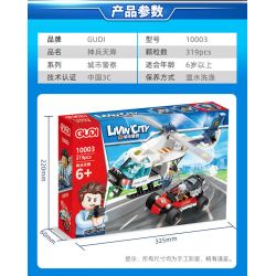 GUDI 10003 non  THIÊN BINH bộ đồ chơi xếp lắp ráp ghép mô hình Police LIVIN'CITY HELICOPTER ATTACK Cảnh Sát 319 khối