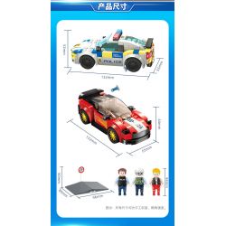 GUDI 10002 non  THEO ĐUỔI NONG bộ đồ chơi xếp lắp ráp ghép mô hình Police LIVIN'CITY SPEED TRACKING Cảnh Sát 327 khối