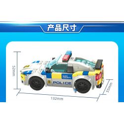 GUDI 10002 non  THEO ĐUỔI NONG bộ đồ chơi xếp lắp ráp ghép mô hình Police LIVIN'CITY SPEED TRACKING Cảnh Sát 327 khối