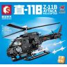 SEMBO 202158 non  TRỰC THĂNG VŨ TRANG ZHI-11B bộ đồ chơi xếp lắp ráp ghép mô hình Military Army Z-11B ATTACK HELICOPTER Quân Sự Bộ Đội 463 khối