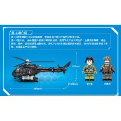 SEMBO 202158 non  TRỰC THĂNG VŨ TRANG ZHI-11B bộ đồ chơi xếp lắp ráp ghép mô hình Military Army Z-11B ATTACK HELICOPTER Quân Sự Bộ Đội 463 khối