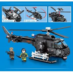 SEMBO 202158 non  TRỰC THĂNG VŨ TRANG ZHI-11B bộ đồ chơi xếp lắp ráp ghép mô hình Military Army Z-11B ATTACK HELICOPTER Quân Sự Bộ Đội 463 khối