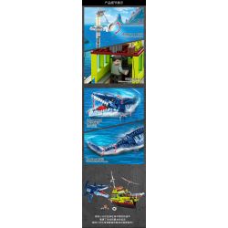 FORANGE FC3724 3724 non  THOÁT KHỎI MIỆNG CỦA MOSASAUR bộ đồ chơi xếp lắp ráp ghép mô hình DINOSAUR ALIVE 888 khối